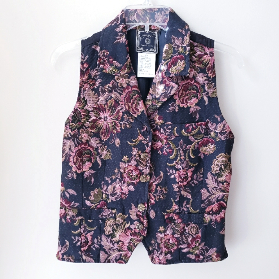 Vintage Joujou Floral Tapestry Vest